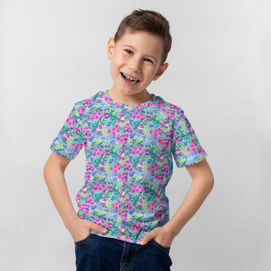 Bright Tropical Bliss - Island Mouse Duo - Kid’s Short Sleeve T-Shirt