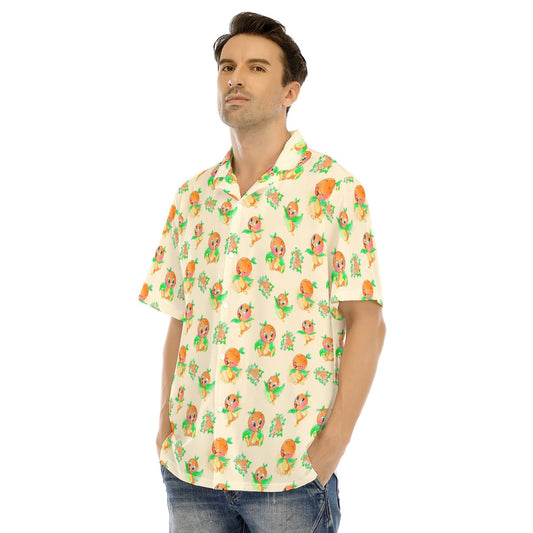 Citrus Charm Bird - Men's Hawaiian Button Up Shirt