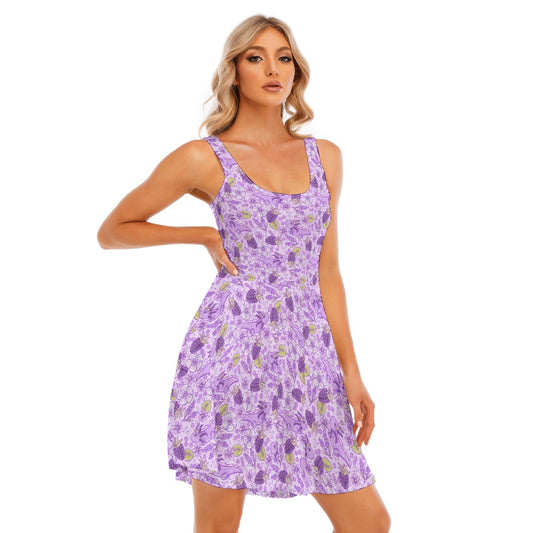 Fruitimals - Blackberry Axolotls - Women's Sleeveless Pocket Skater Dress