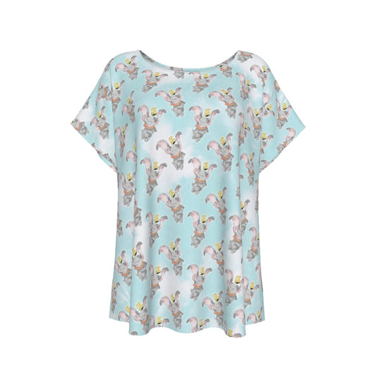 Sketch of Flying Elephant - Women’s Relaxed Fit Scoop Tee