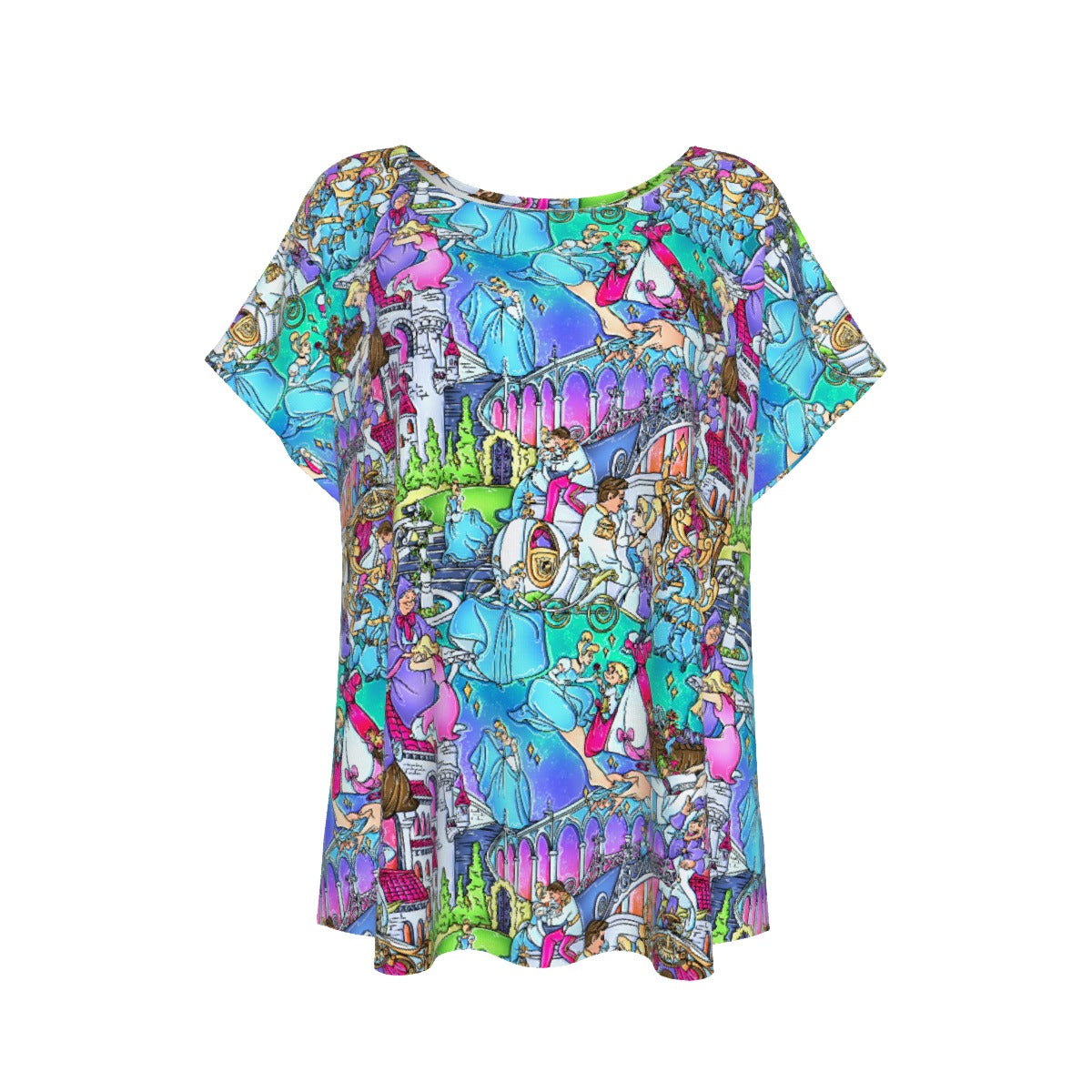 Glass Slipper Storybook Scenes - Women’s Relaxed Fit Scoop Tee