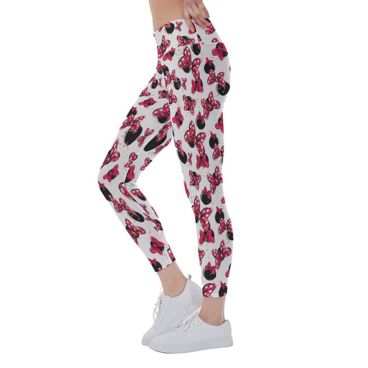 Polka Dot Bows & Mouse Ears - Women's Yoga Leggings