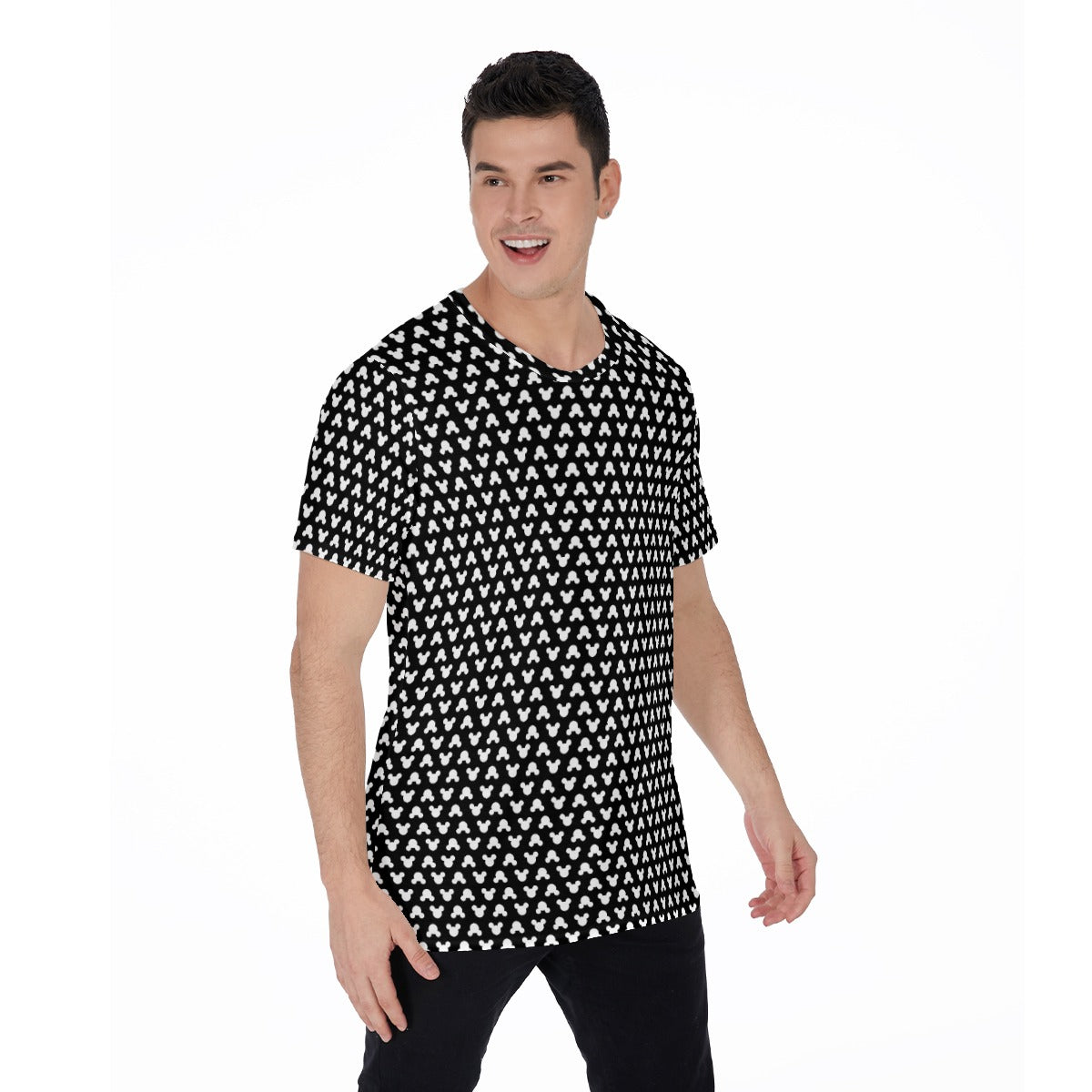 Playful Polka Dot Ears Black - Men's Short Sleeve T-Shirt