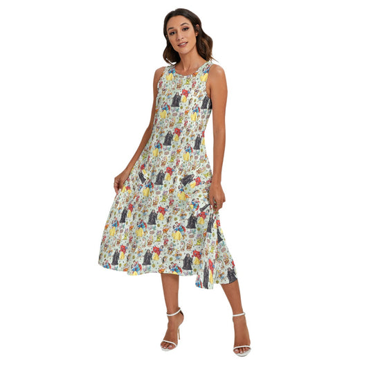 Fairest Crew Sketch - Women’s Diagonal Pocket Midi Dress