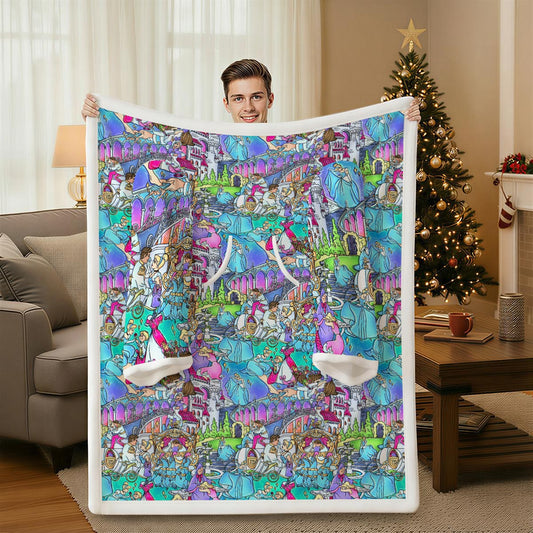 Glass Slipper Storybook Scenes - Wearable Blanket Hoodie