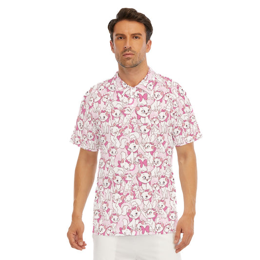 Sweet Kitten with Pink Bow - Men's Polo Shirt