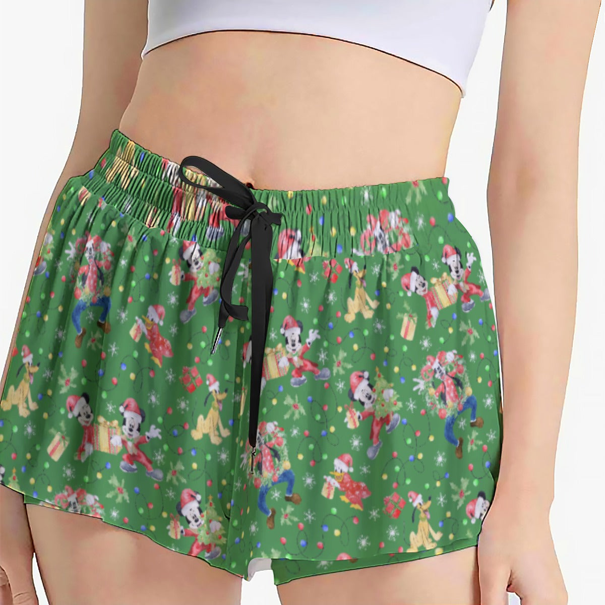 Mouse & Friends Christmas Cheertmas - Women's Flowy Pocket Shorts