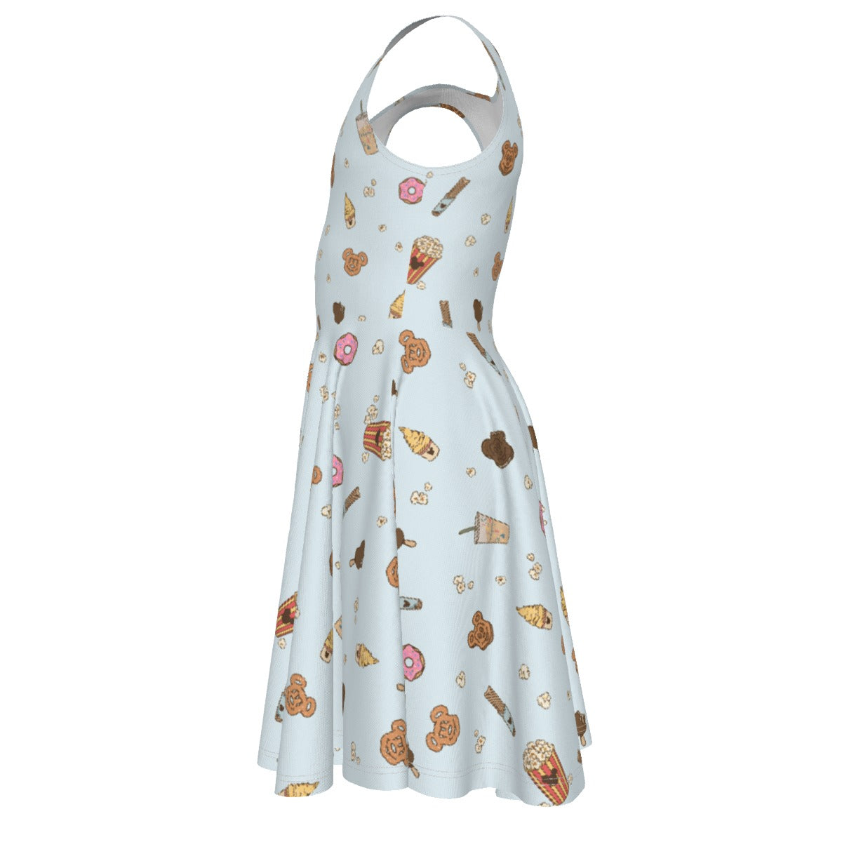 Minimal Snackcore - Kid's Sleeveless Skater Dress