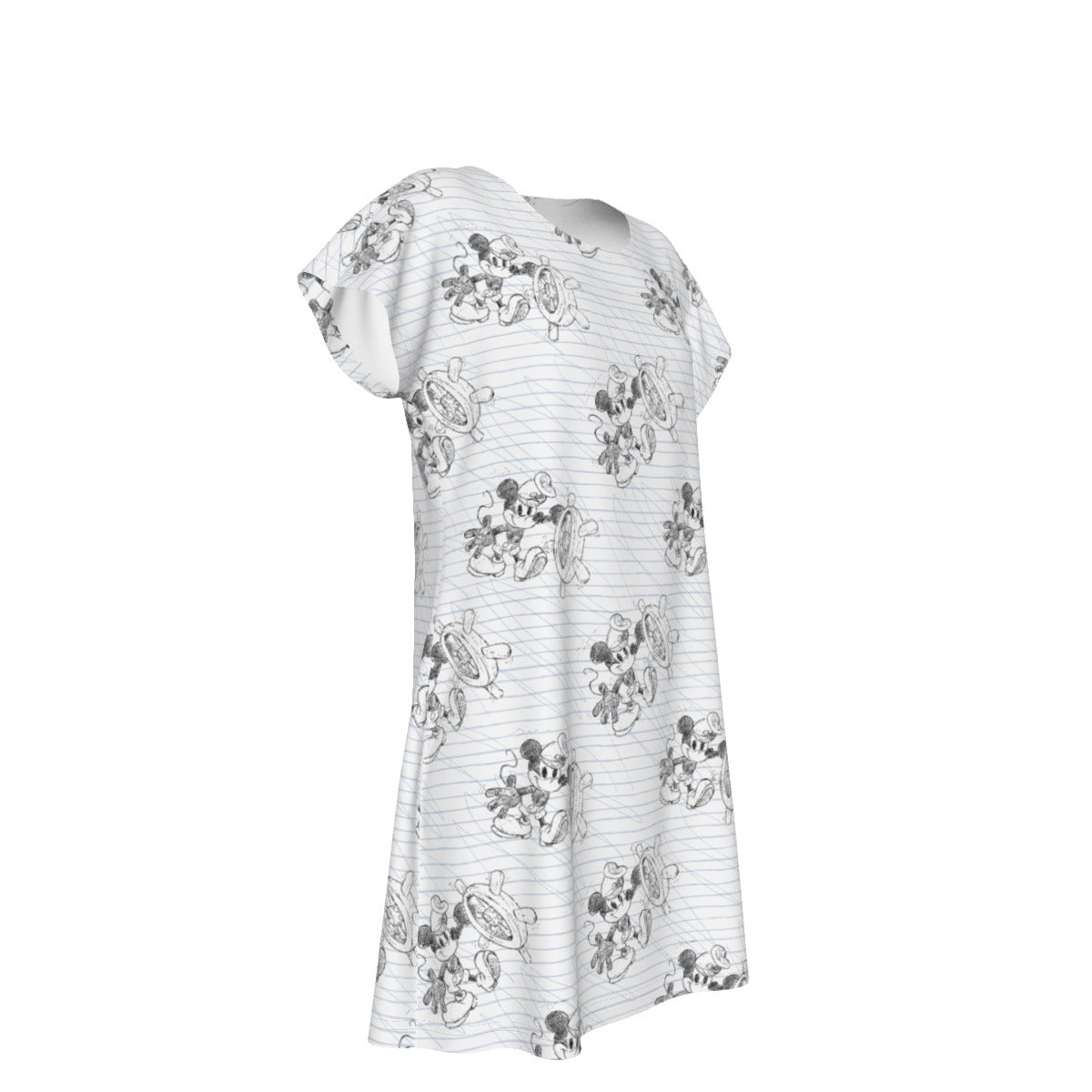 Sketch of Steamboat Mouse - Women's T-Shirt Dress