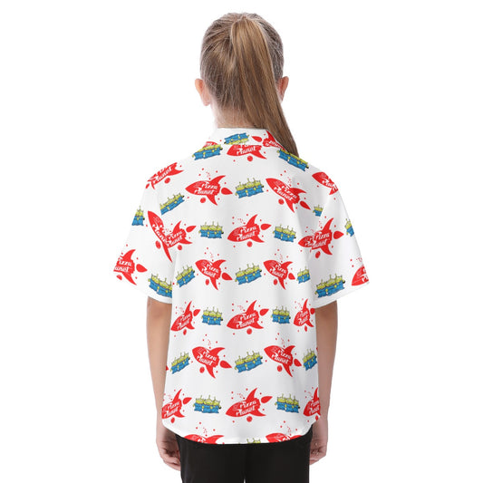 Galactic Rocket Party - Kid's Hawaiian Button Up Shirt