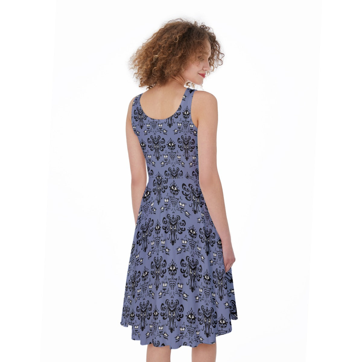Spooky Mansion Wallpaper - Pocket Midi Skater Dress