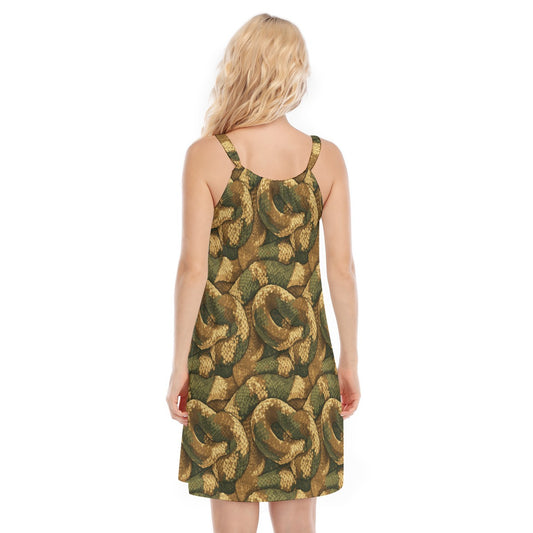 Animal Print - Snake - Women’s Adjustable Sundress