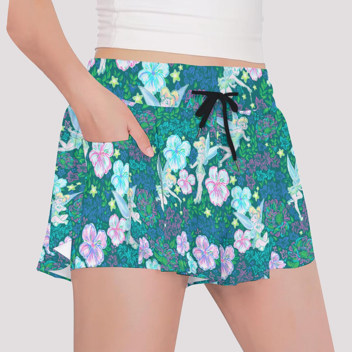 Pixie in Neon Blooms - Girls’ Flowy Pocket Shorts
