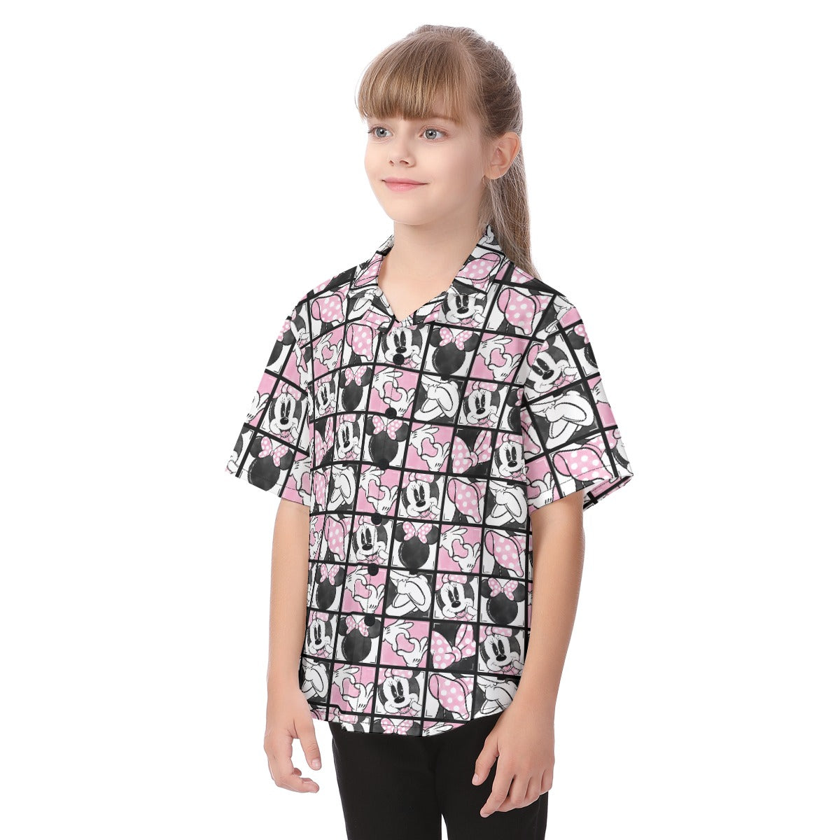 Mouse Bow Block Party - Kid's Hawaiian Button Up Shirt