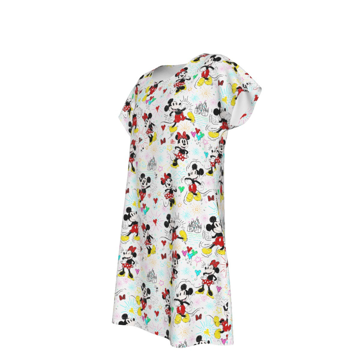 Doodle Mouse Magic - Women's T-Shirt Dress