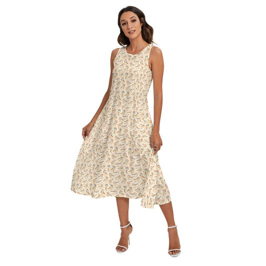 Retro Pickleball Volley - Women’s Diagonal Pocket Midi Dress