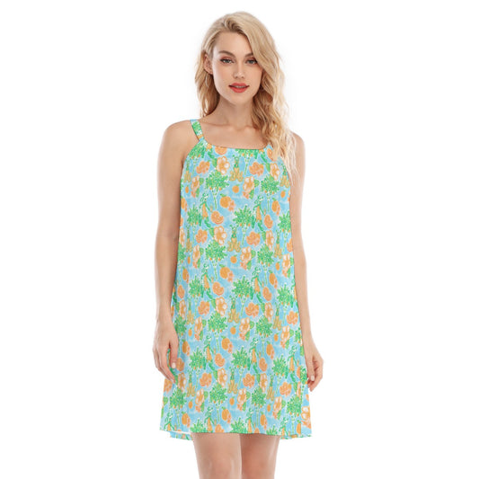 Neon Tangerine Island Pals - Women’s Adjustable Sundress