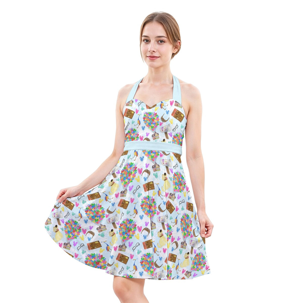 Up Adventure Icons - Women's Halter Vintage Pocket Dress