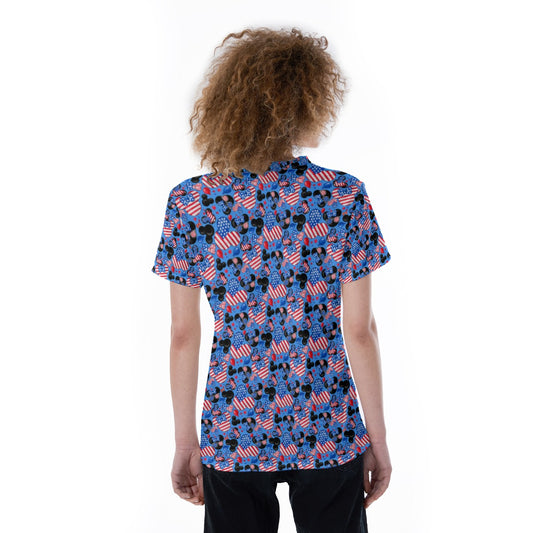 Mouse Fourth of July Celebration - Women's Short Sleeve V-Neck T-Shirt