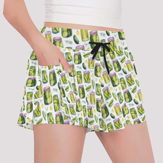 Perfect Pickle Jars - Girls’ Flowy Pocket Shorts