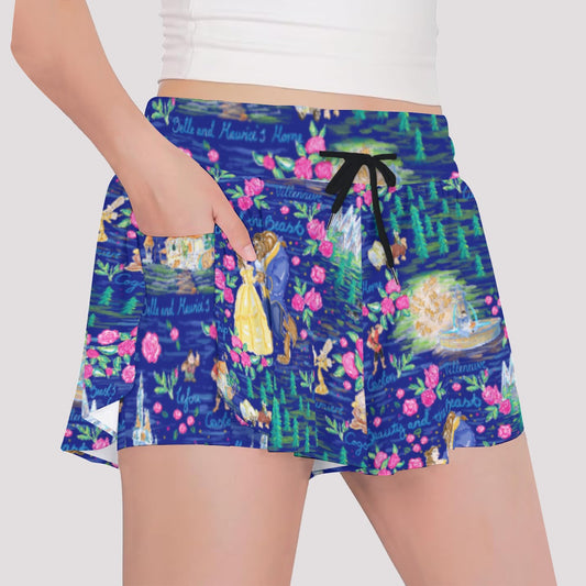 Enchanted Forest Romance - Girls’ Flowy Pocket Shorts