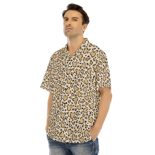 Mouse Ears Animal Print - Men's Hawaiian Button Up Shirt