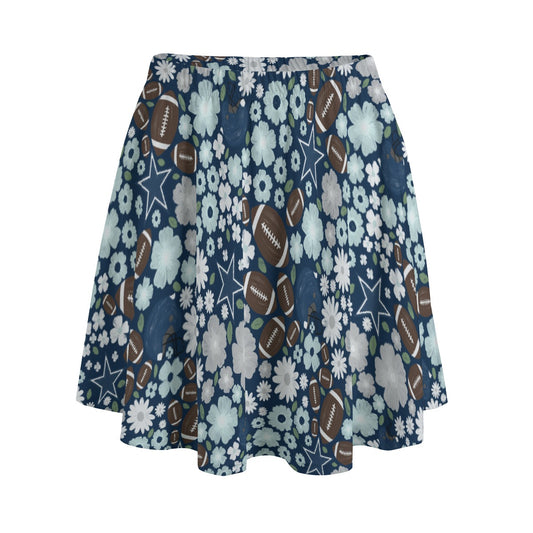 Blue Star Blooms - Women's Pocket Skater Skirt