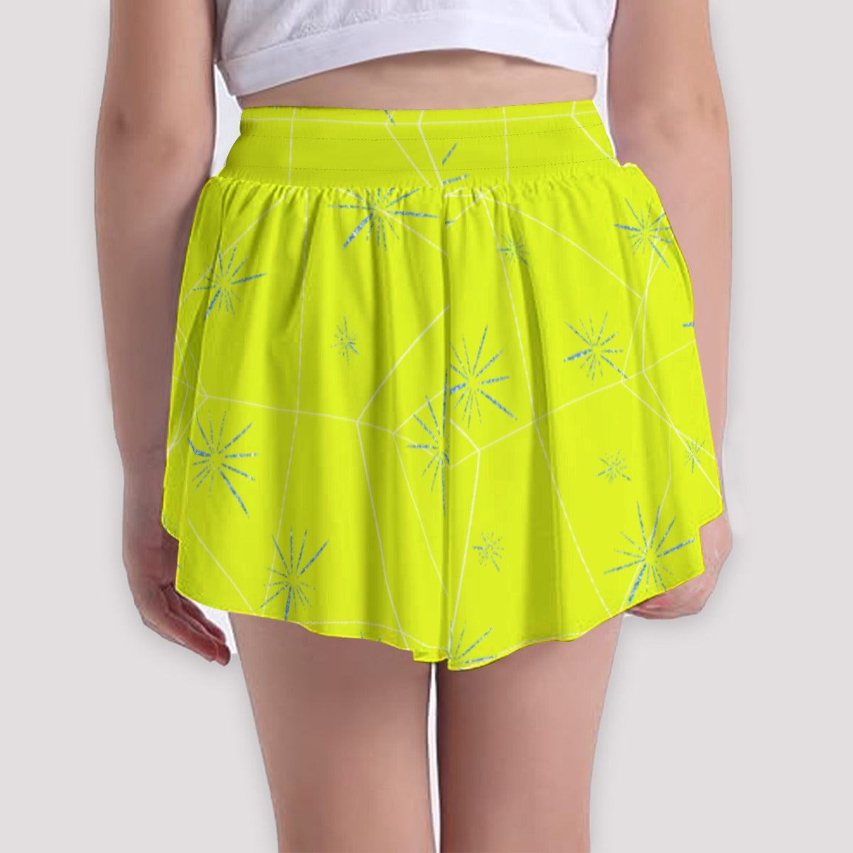 Joyful Blue & Yellow Florals - Girls’ Flowy Pocket Shorts