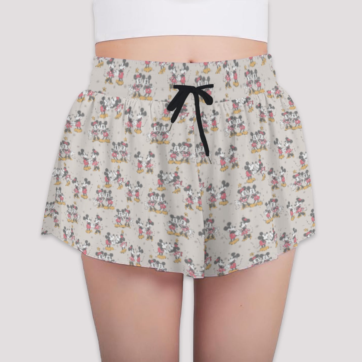 Retro Mouse & Partnernnie - Girls’ Flowy Pocket Shorts