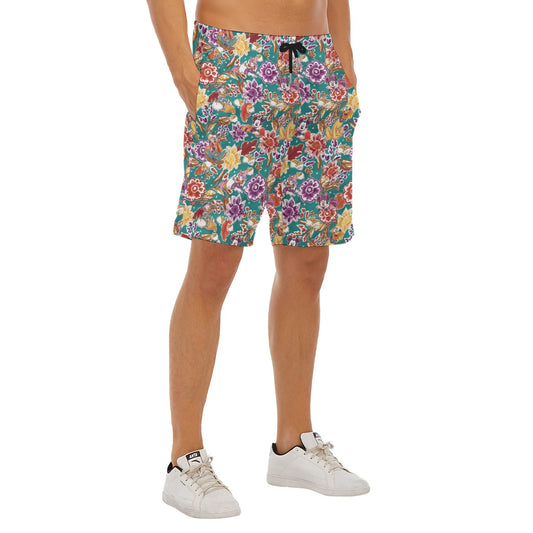 Mouse and Friends Fall Garden - Men’s Pocket Beach Shorts