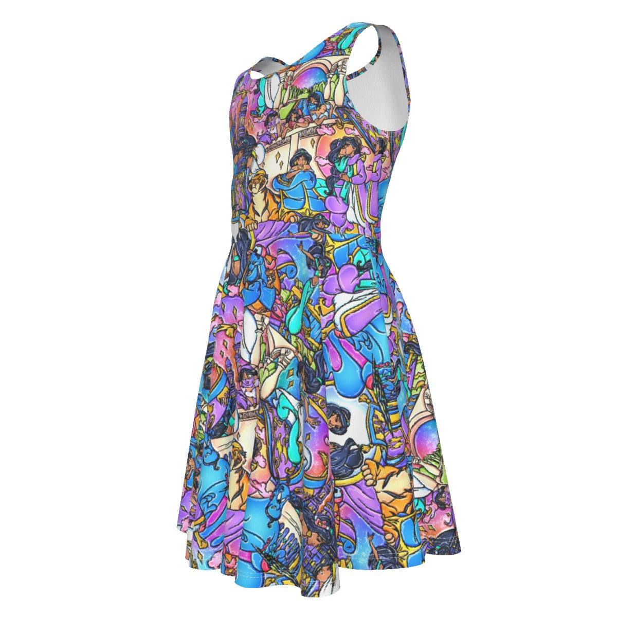 Magic Carpet Storybook Scenes - Kid's Sleeveless Skater Dress
