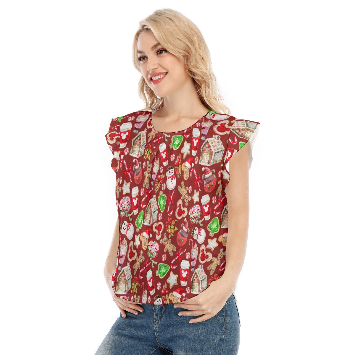 Christmas Snack Goals - Women’s Flutter Sleeve Top