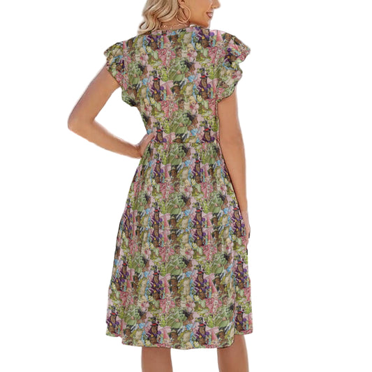Bayou Royal Sketch - Women's Tiered Pocket Midi Dress