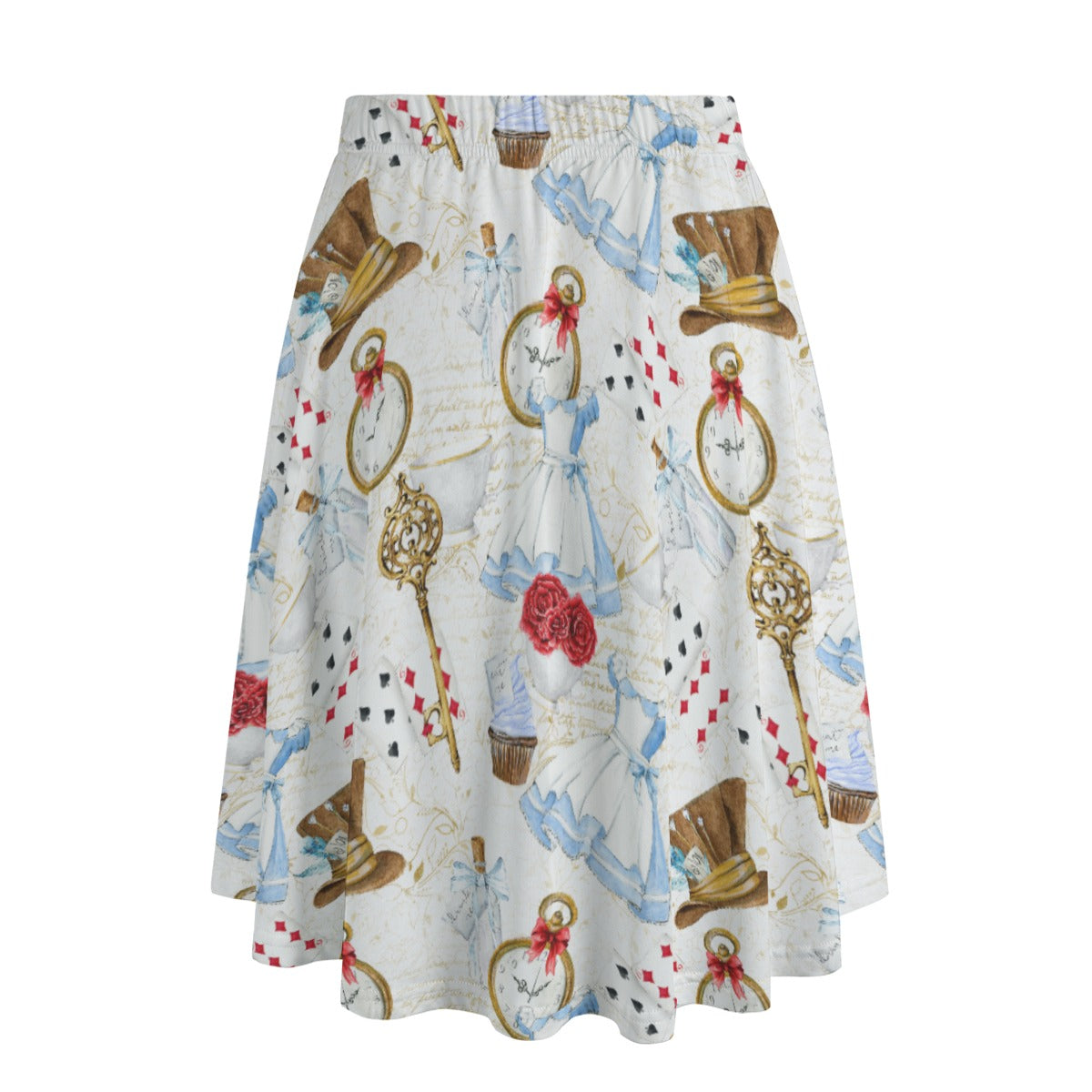 Curious Wonderland Icons - Women’s Pocket Midi Skirt
