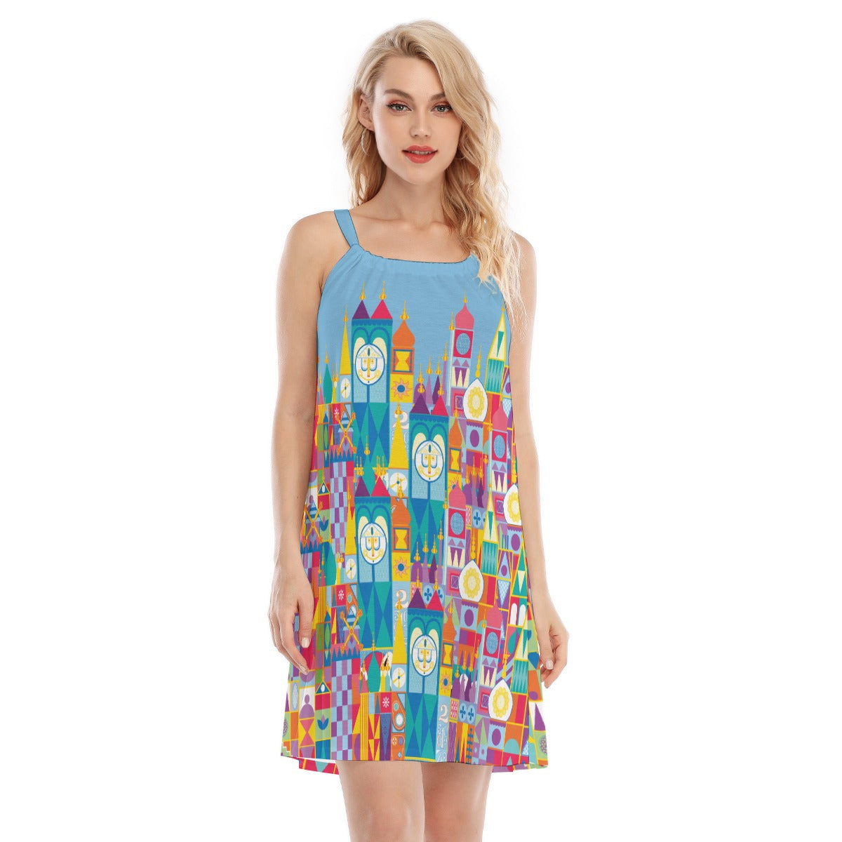 Whimsical World Facade - Women’s Adjustable Sundress