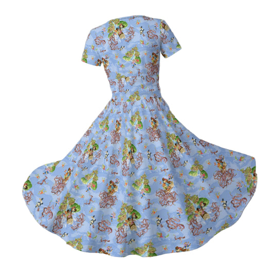 Briar Patch Splash - Women's V-Neck Ruched Midi Dress