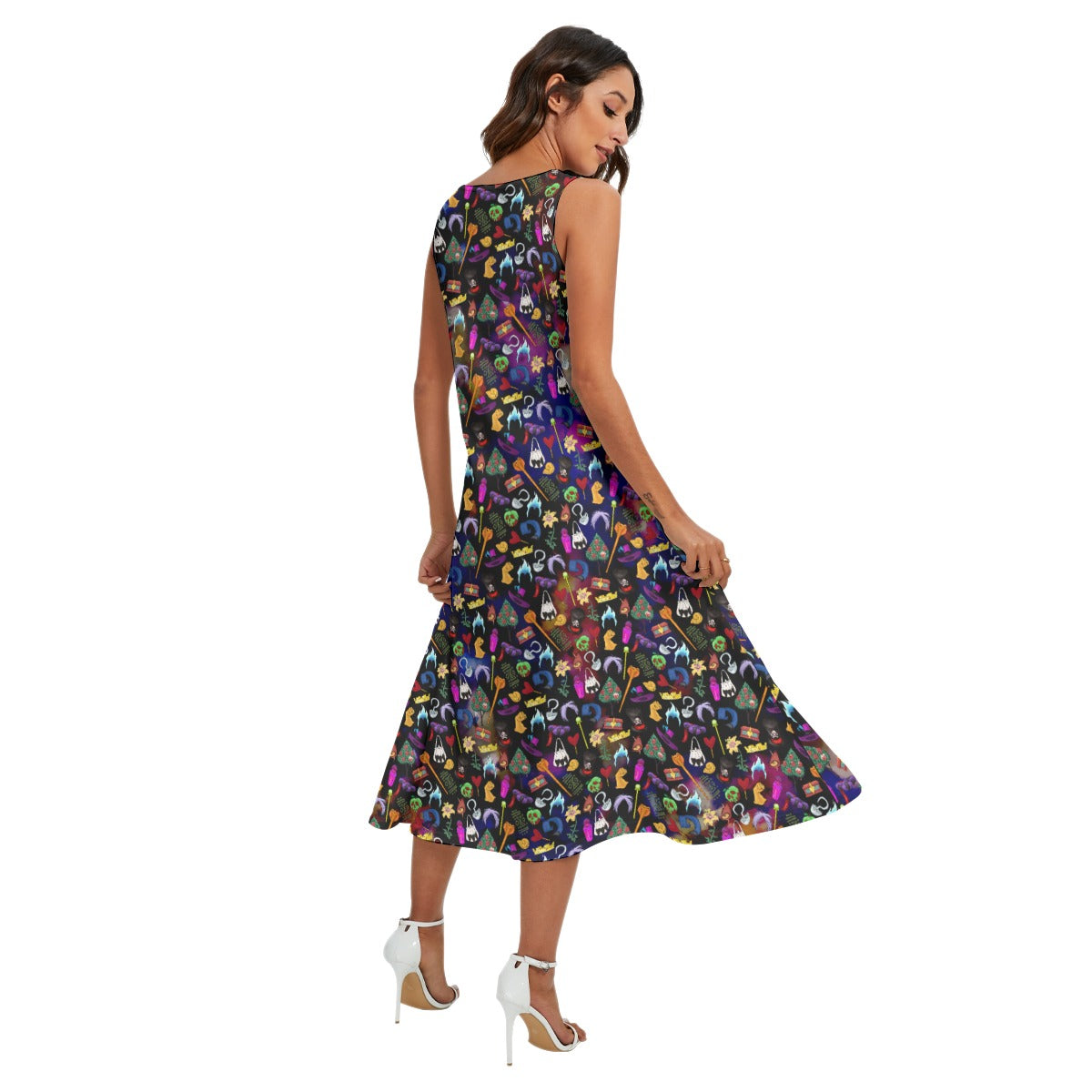 Villainous Icons Collage - Women’s Diagonal Pocket Midi Dress