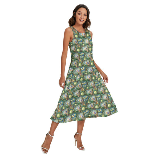 Pixie Fairy in Hollow - Women’s Diagonal Pocket Midi Dress
