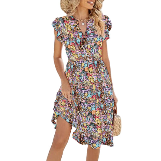 Birthday Bash in the Woods - Women's Tiered Pocket Midi Dress