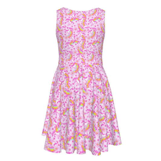 Unicorn Rainbows - Kid's Sleeveless Skater Dress