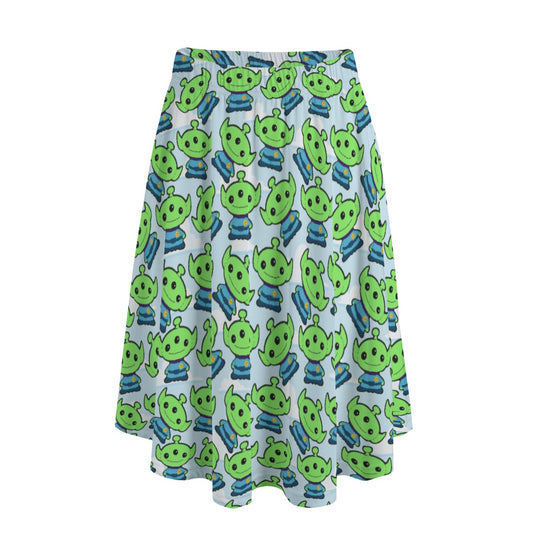 Little Green Space Aliens - Women’s Pocket Midi Skirt