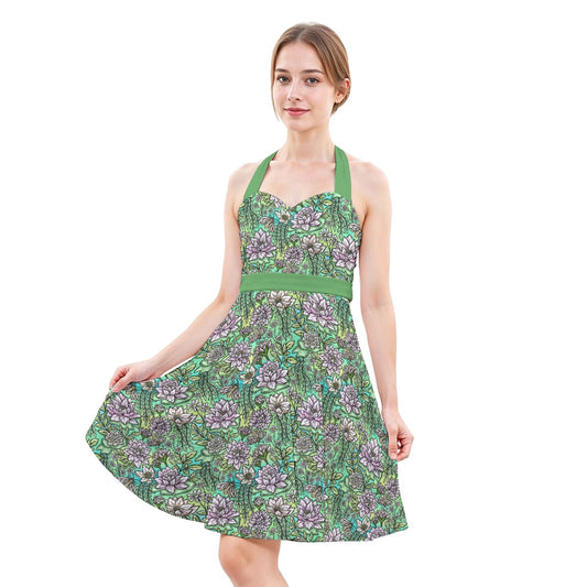 Fairytale Florals – Bayou Blooms - Women's Halter Vintage Pocket Dress
