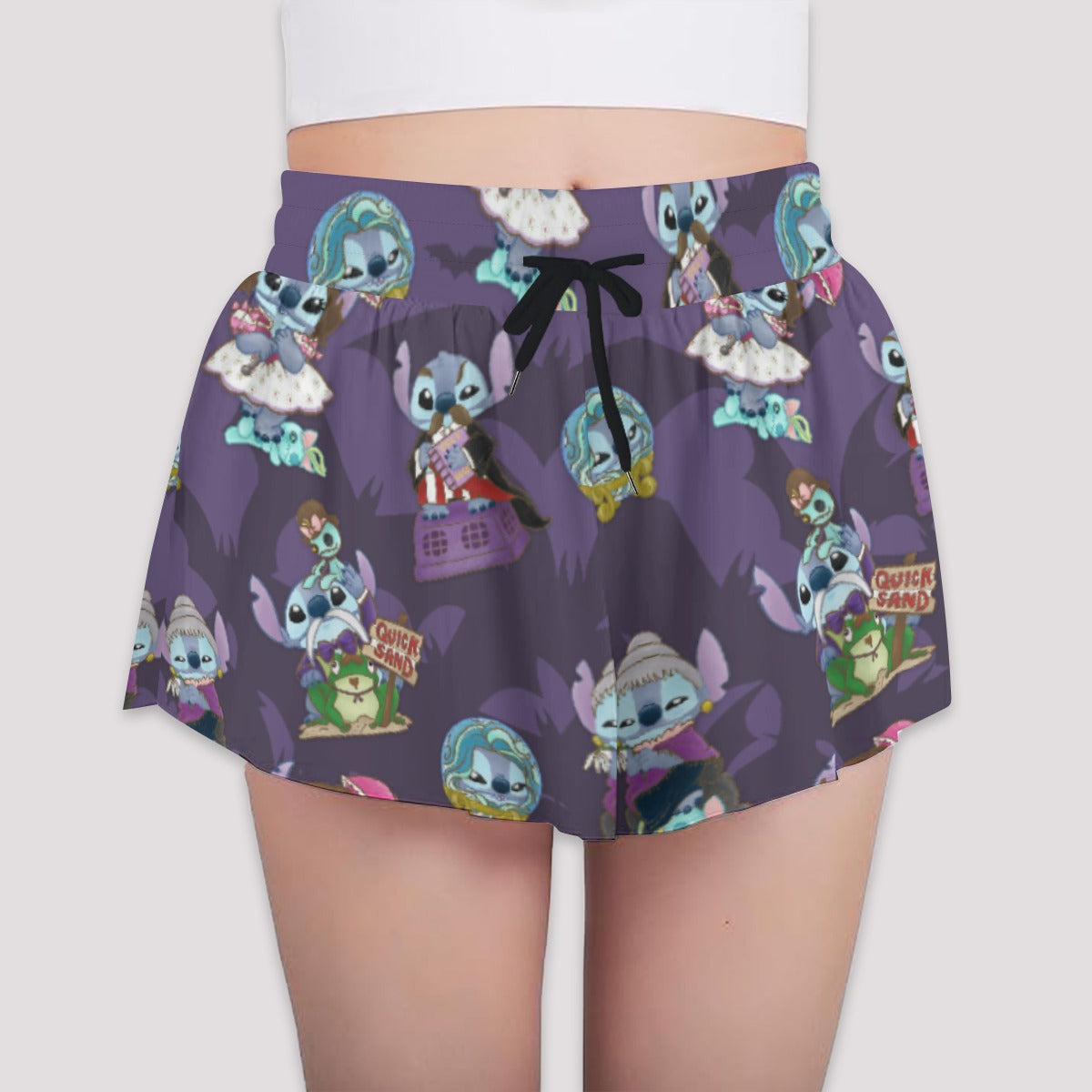 Haunted Alien Portraits - Girls’ Flowy Pocket Shorts