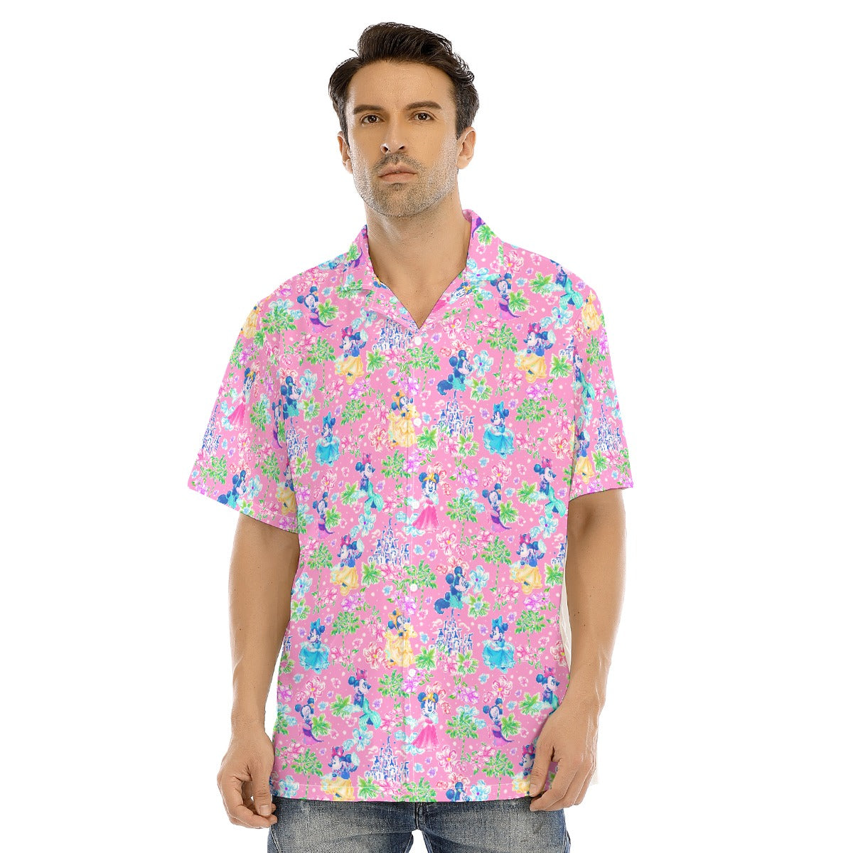 Princess Palm Party - Men's Hawaiian Button Up Shirt