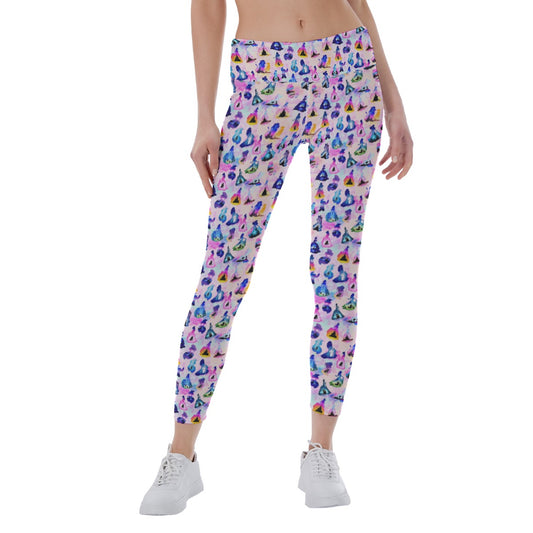 Princess And Classic Animation Silhouettes - Women's Yoga Leggings
