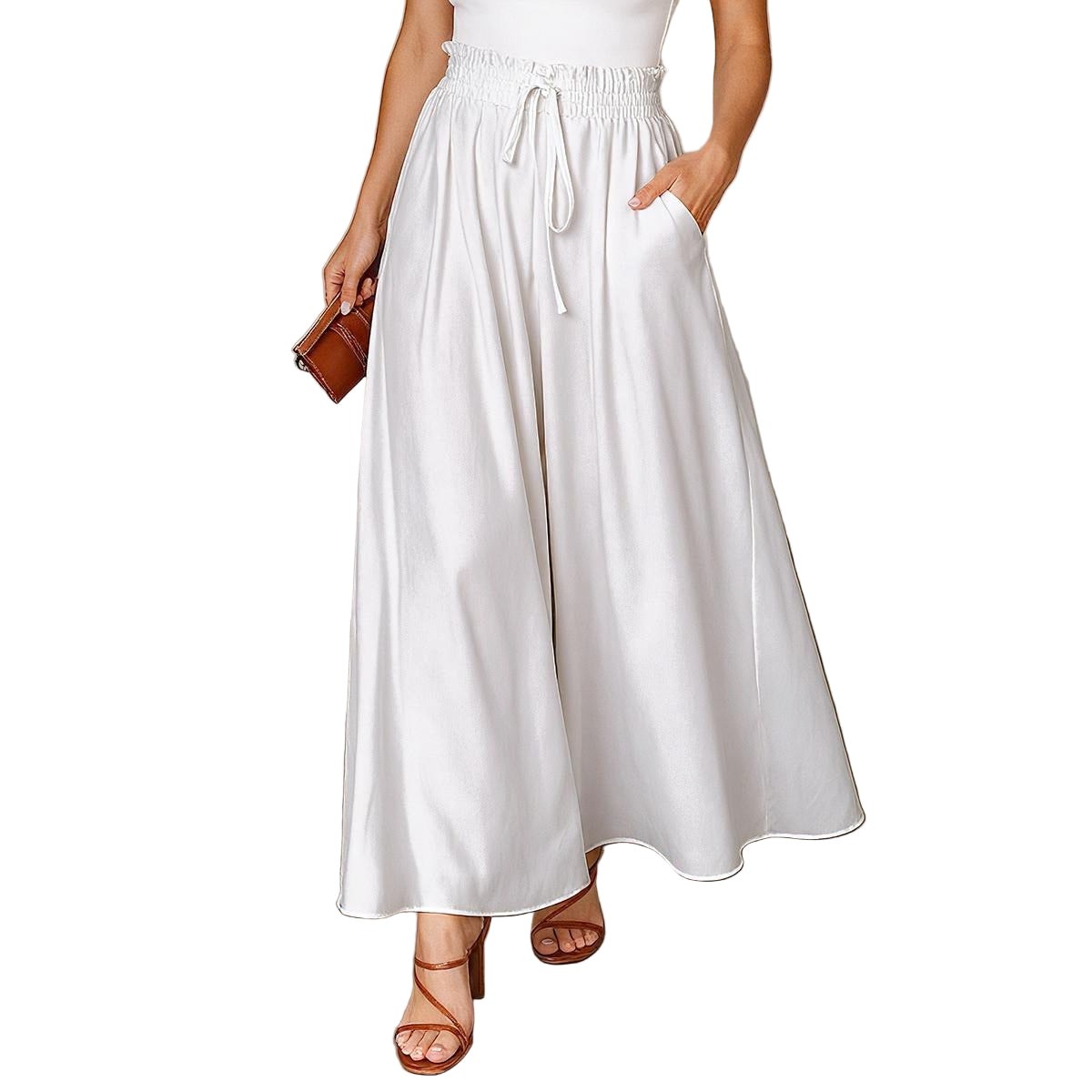 Pick Any Print from our Shop - Women's Ruffled Waist Wide-Leg Pants