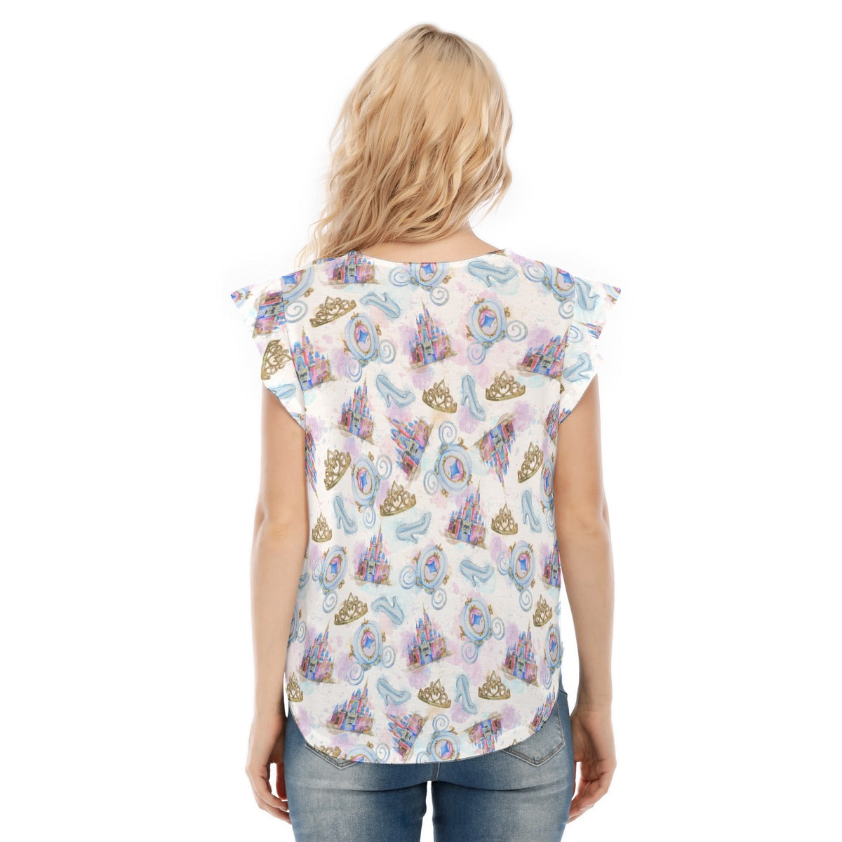 Watercolor Fairytale Fantasy - Women’s Flutter Sleeve Top