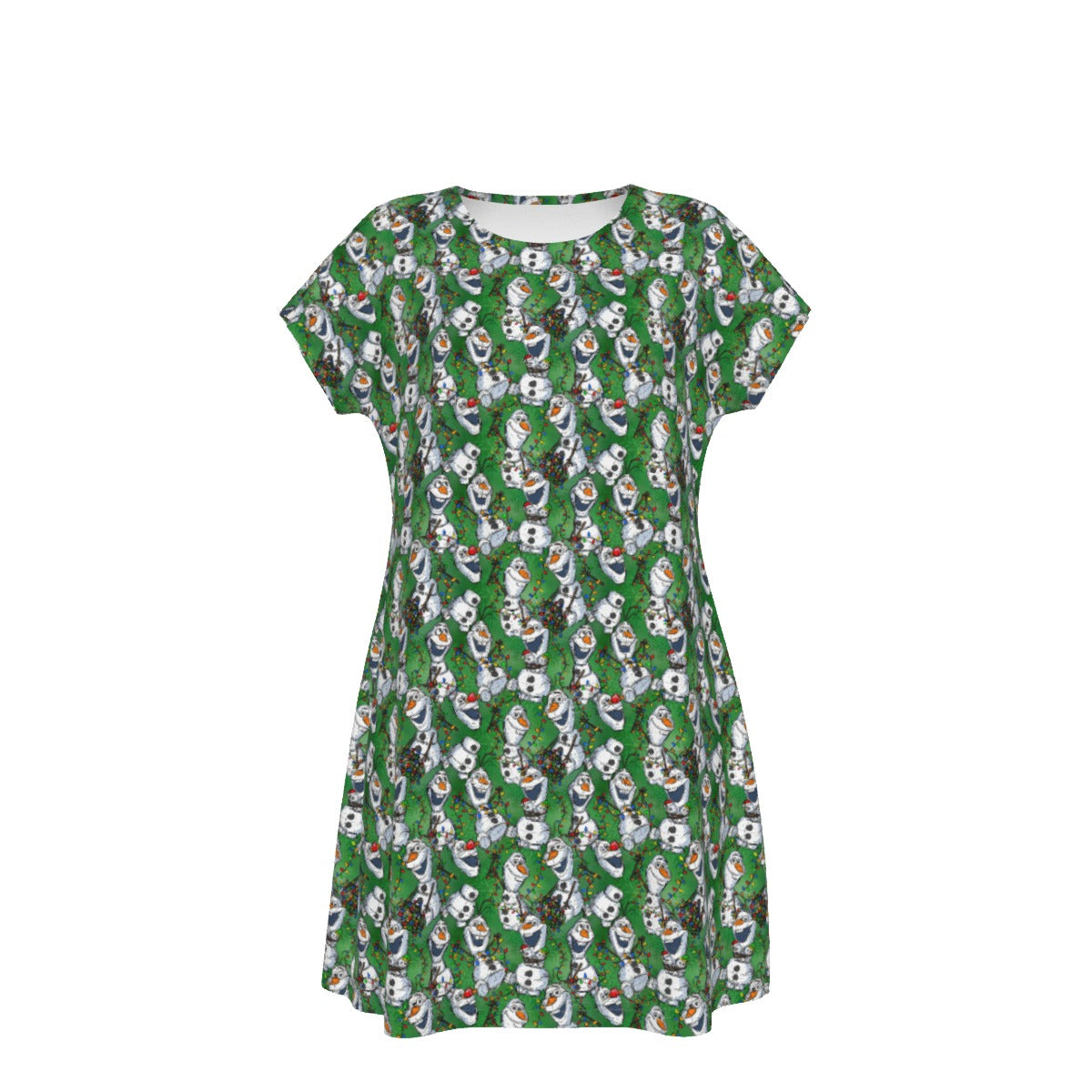 Sketched Snowman Christmas - Women's T-Shirt Dress
