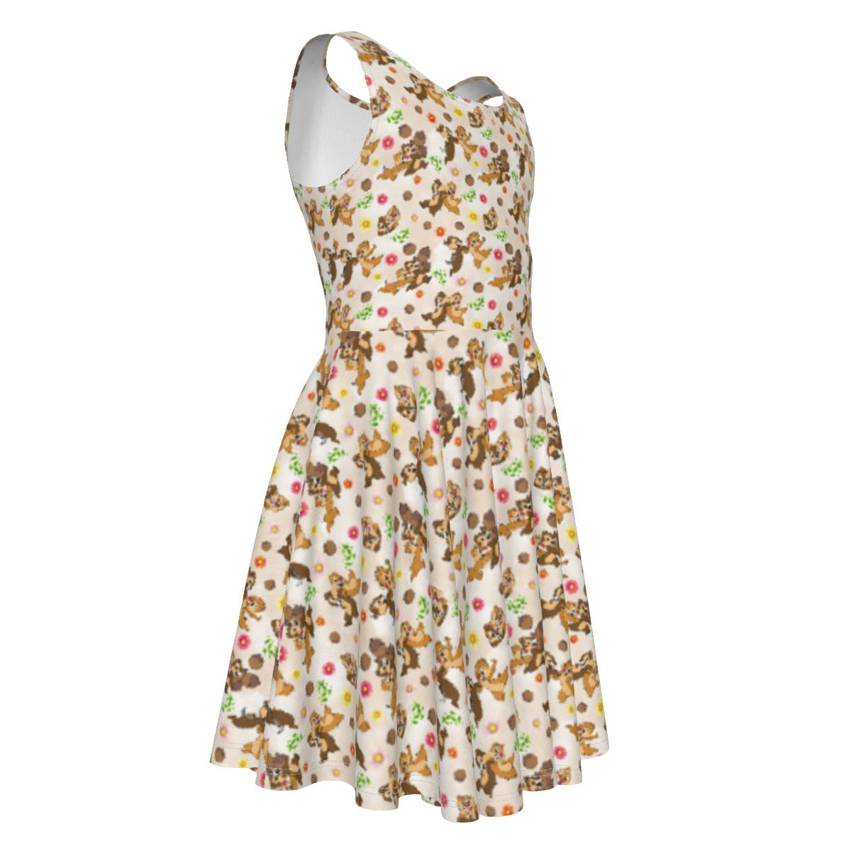 Cheeky Chipmunk Duo- Kid's Sleeveless Skater Dress