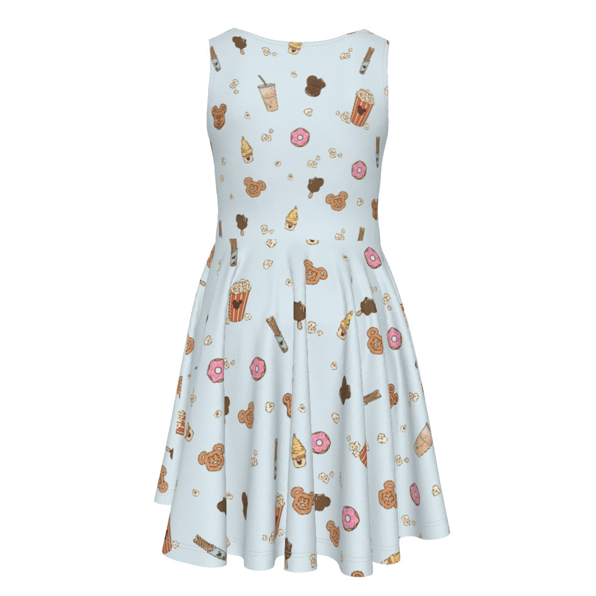 Minimal Snackcore - Kid's Sleeveless Skater Dress